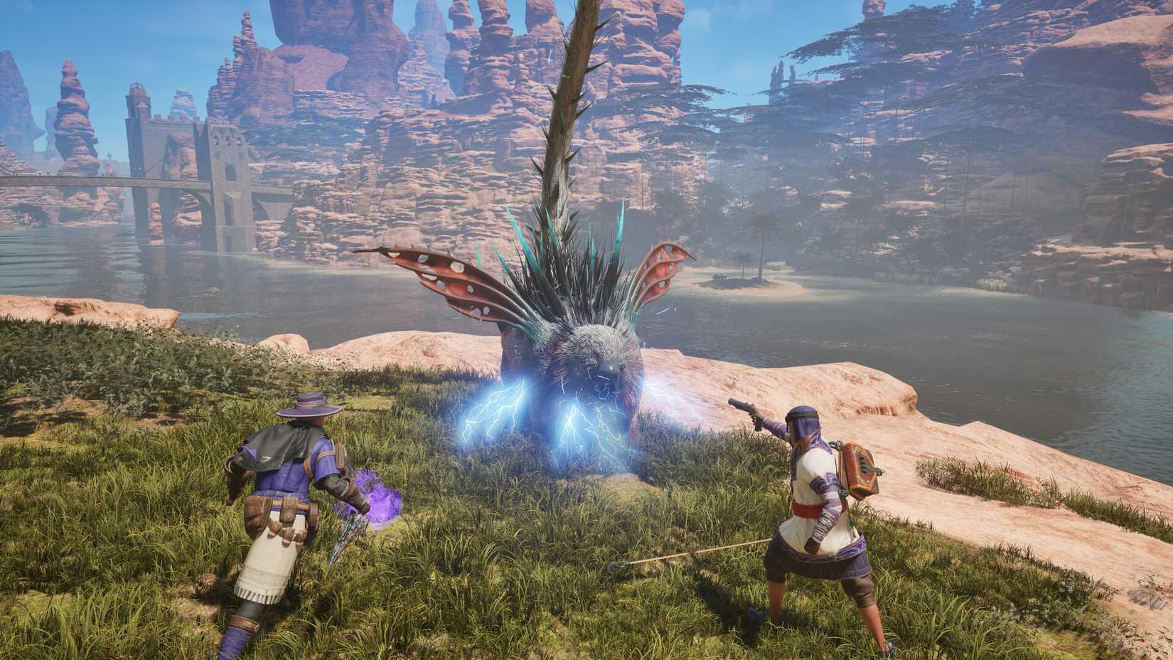 Fighting a battle in co-op in Outward 2 (2026)