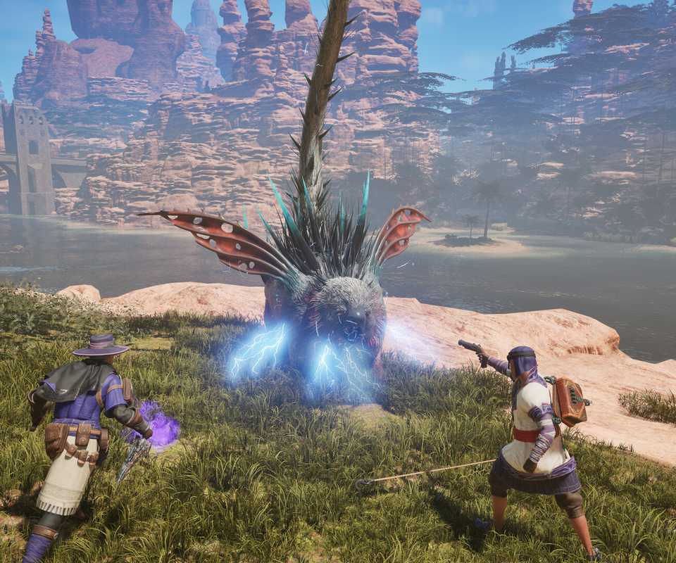 Fighting a battle in co-op in Outward 2 (2026)