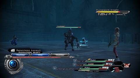 Fighting a battle in Final Fantasy 13-2 (2012)