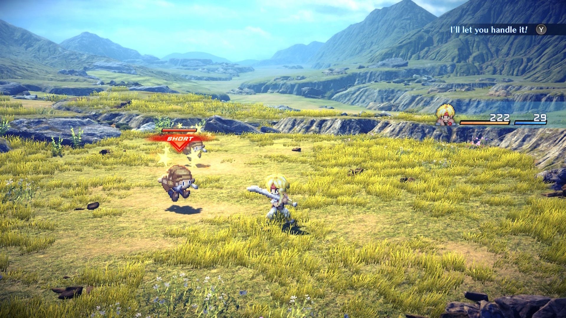 Fighting a battle in Star Ocean The Second Story R (2023)