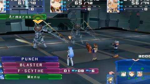 Fighting a battle in Xenosaga (2003)