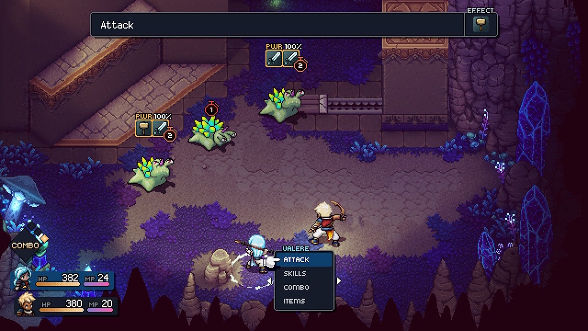 Fighting a cave battle in Sea Of Stars (2023)