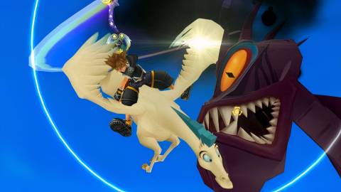 Fighting a hydra on a Pegasus in Kingdom Hearts 2 (2006)