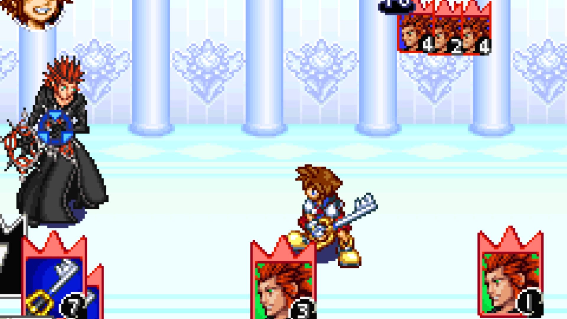 Fighting Axel in Kingdom Hearts Chain of Memories (GBA)