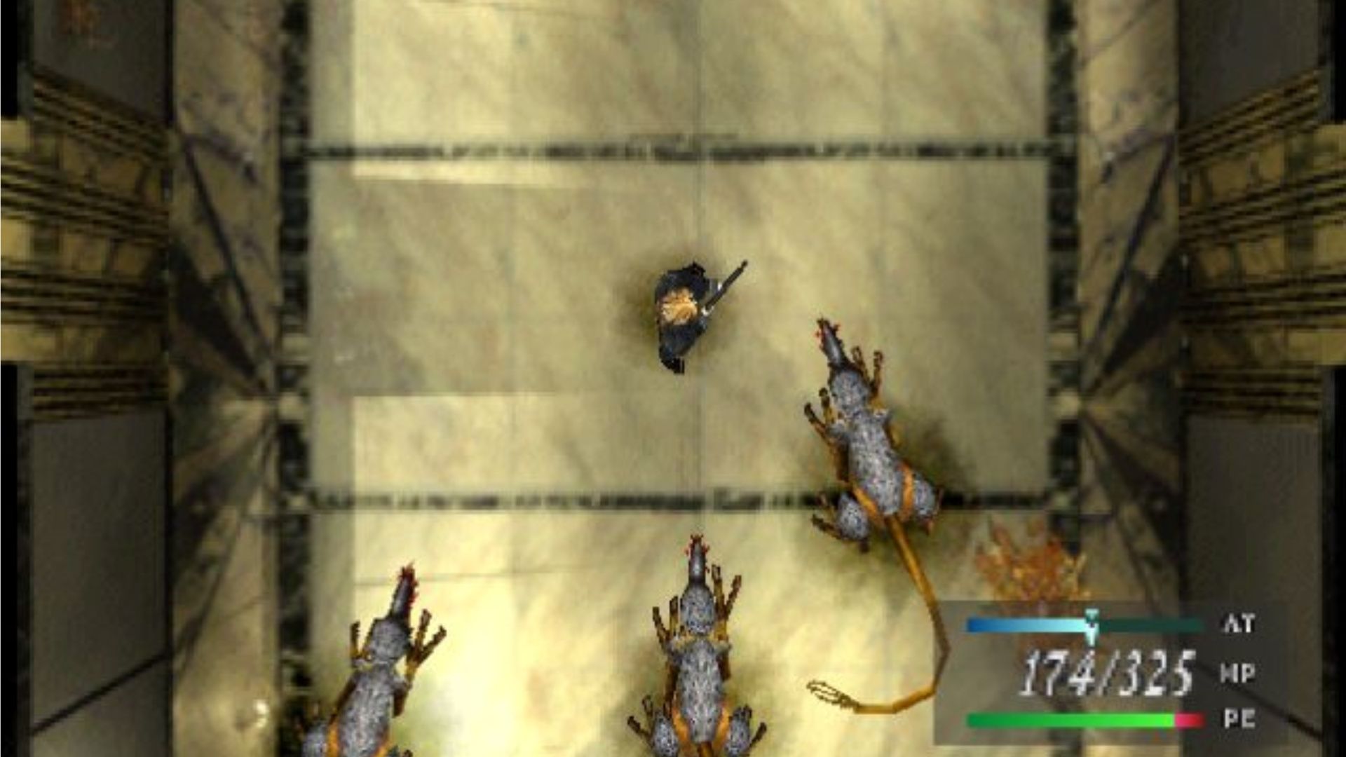 Fighting rats in the Chrysler Building in Parasite Eve (1998)
