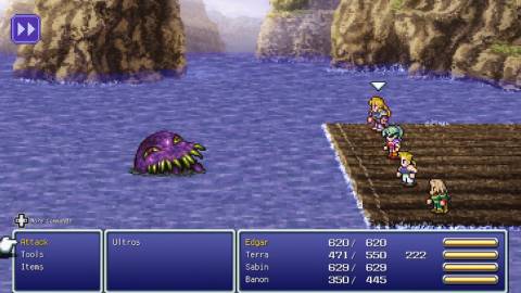 Fighting Ultros in Final Fantasy 6 (Switch)