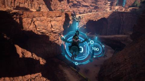 Flying a blue chocobo in Final Fantasy 7 Rebirth (2023)