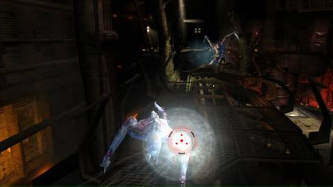 Freezing an enemy with stasis in Dead Space Extraction (2009)