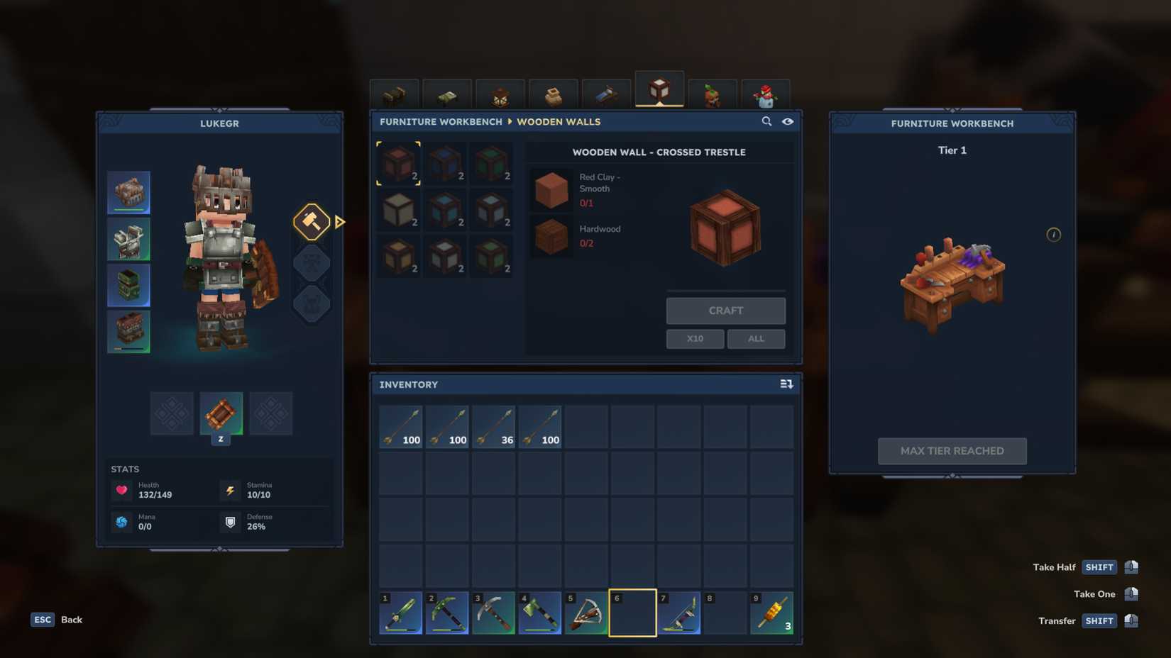 Workbench furniture in Hytale