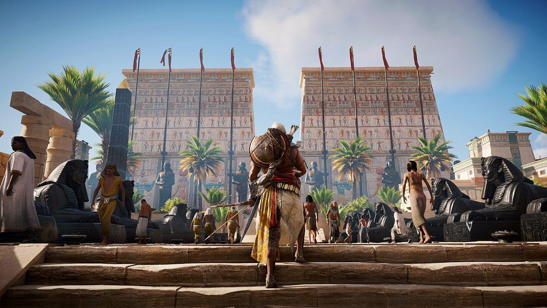 Assassin's Creed Origins Bayek In an Ancient City