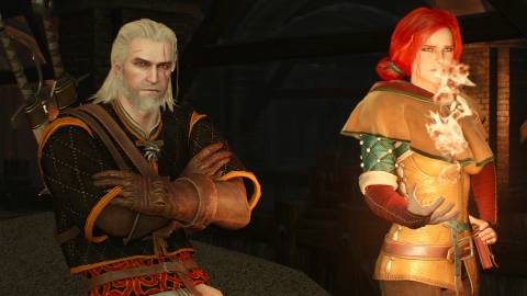 Geralt and Triss in The Witcher 3 Wild Hunt (2015)