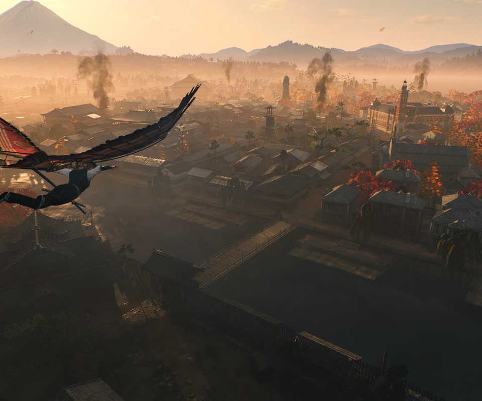 Gliding into town in Rise Of The Ronin (2024)