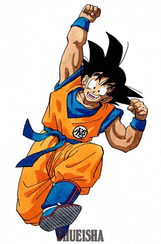 Goku tạo dáng trong tạp chí Weekly Shonen Jump số 3/4 năm 1991, trích từ trang web chính thức của Dragon Ball.