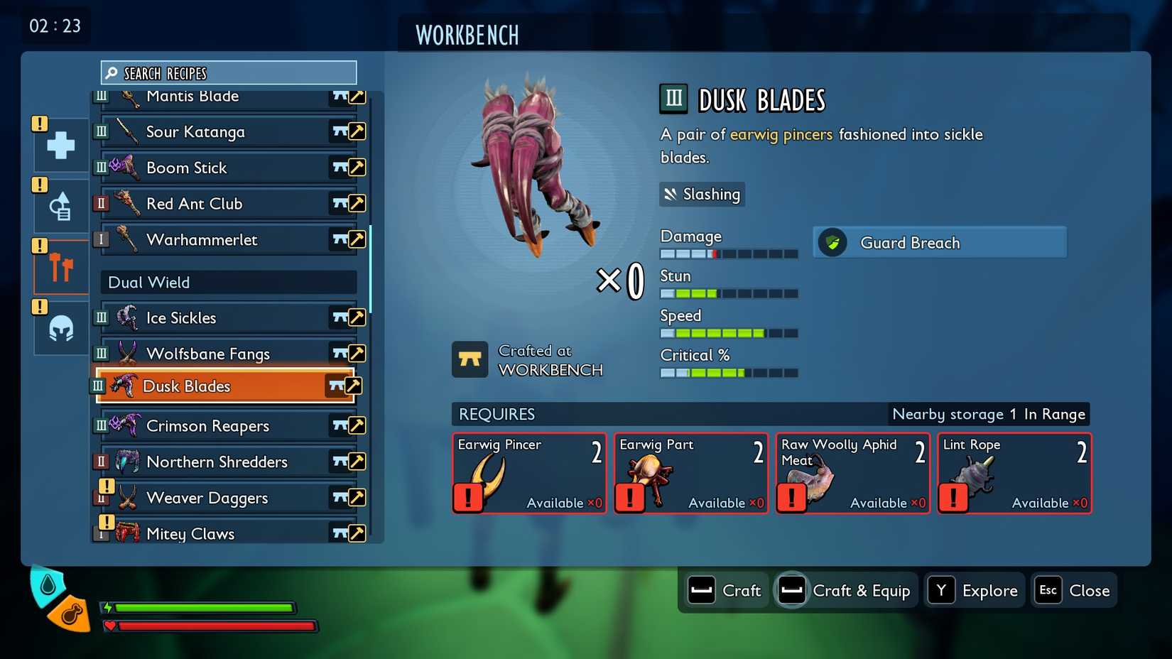 Grounded 2 Dusk Blades