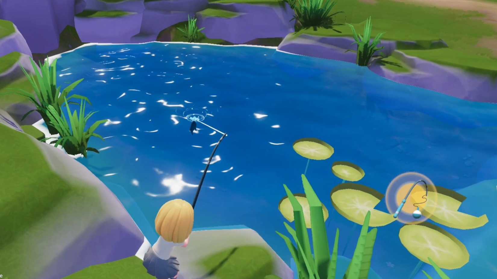 Heartopia player writhing in a fish