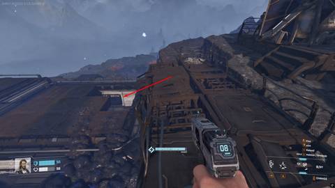 hole in roof of building with synthetic silicon blueprint in starrupture