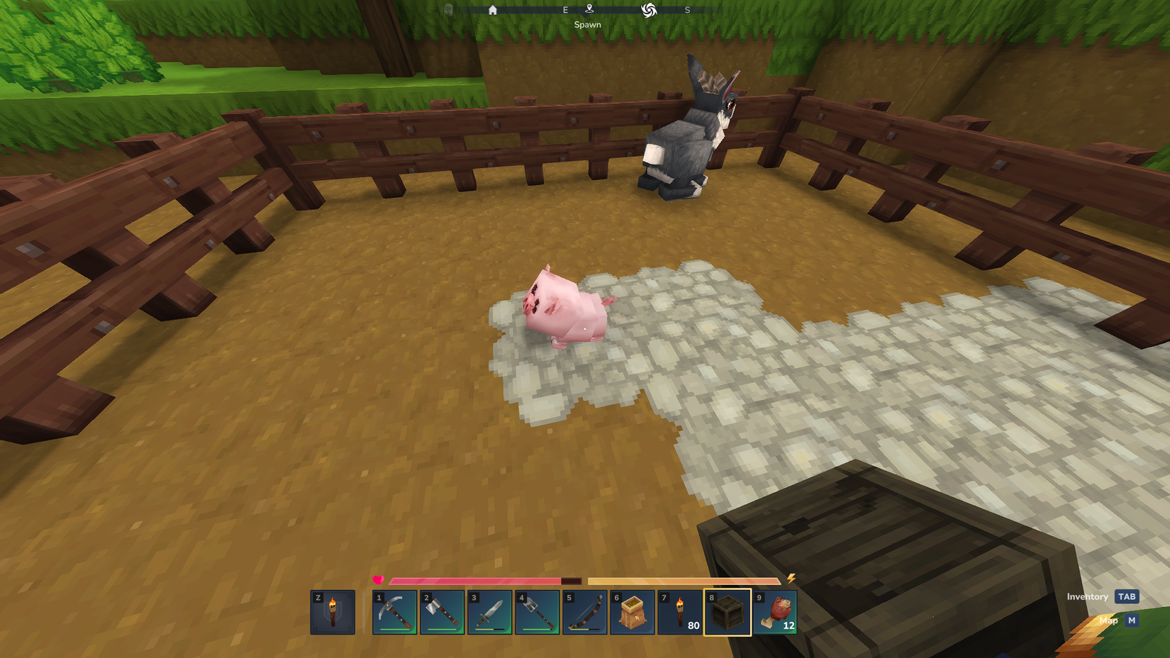 Hytale Capture Box on piglet