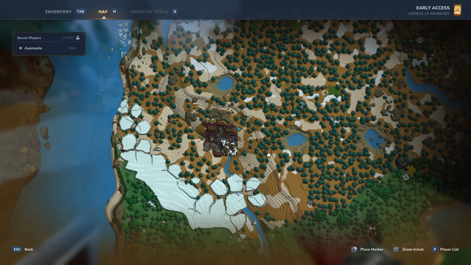 Camp Hytale Outlander on the map