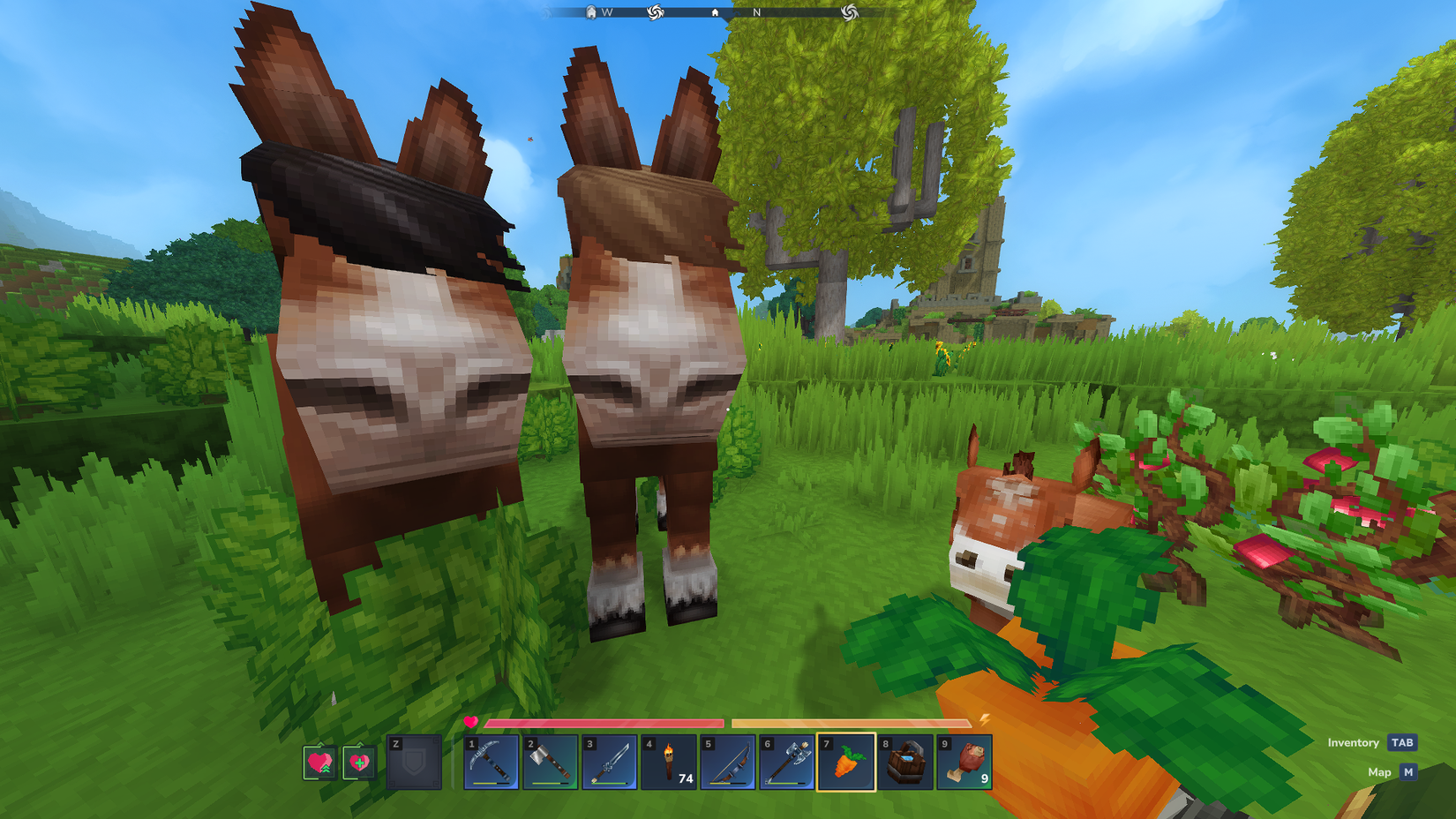 Hytale Luring Horses with a carrot
