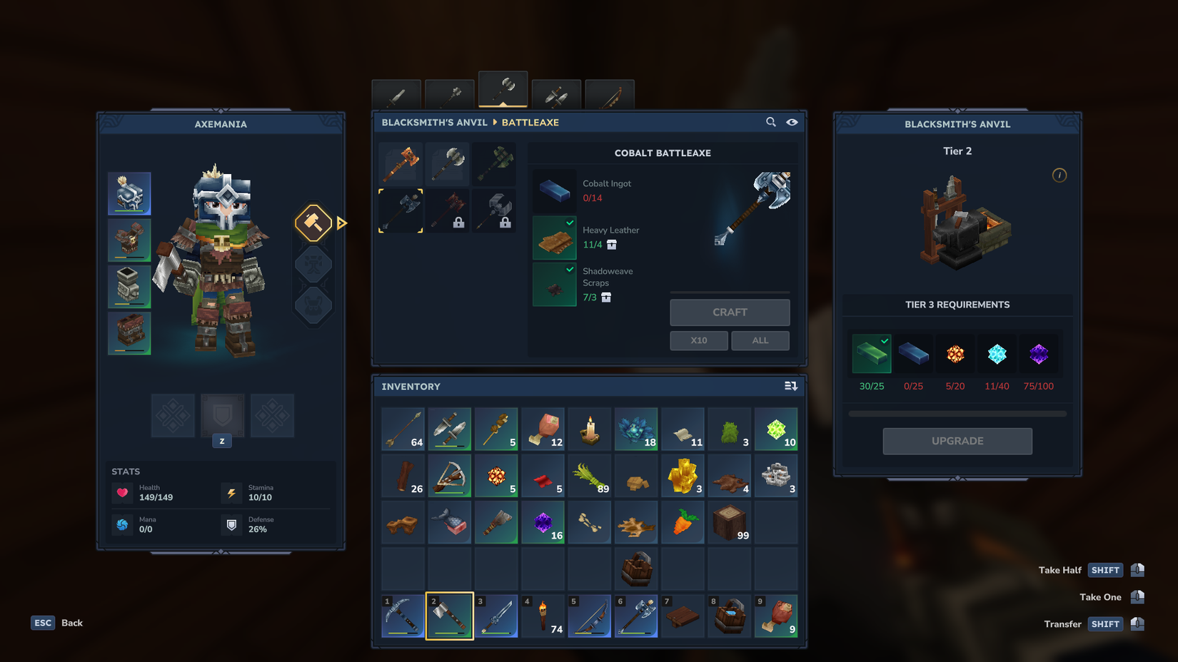 Hytale Cobalt Battleaxe recipe