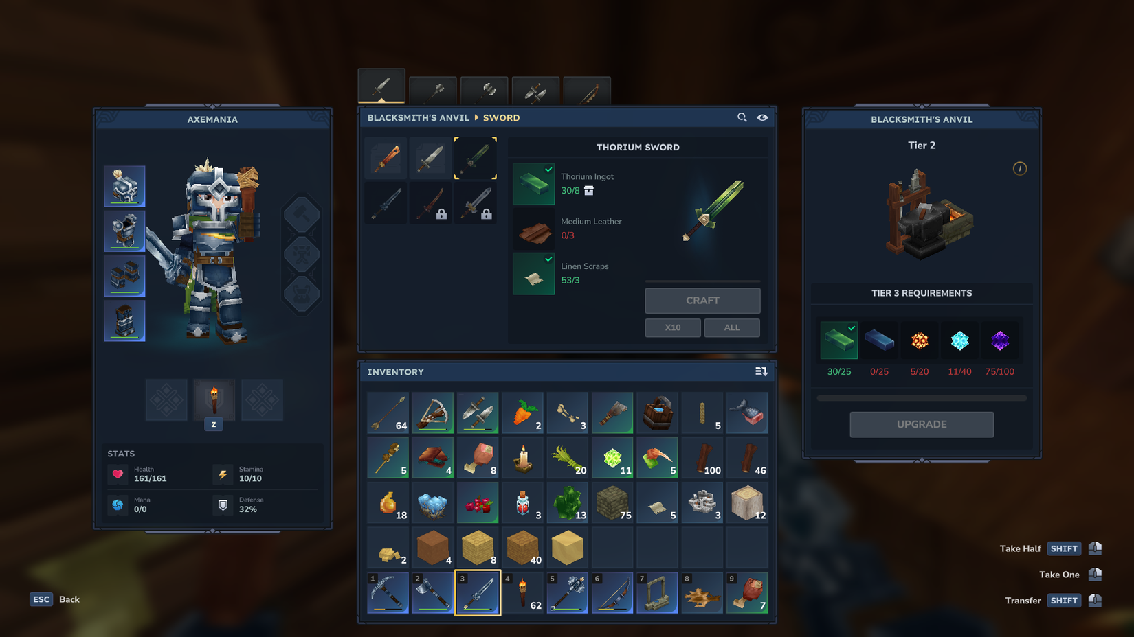 Hytale Thorium Sword recipe