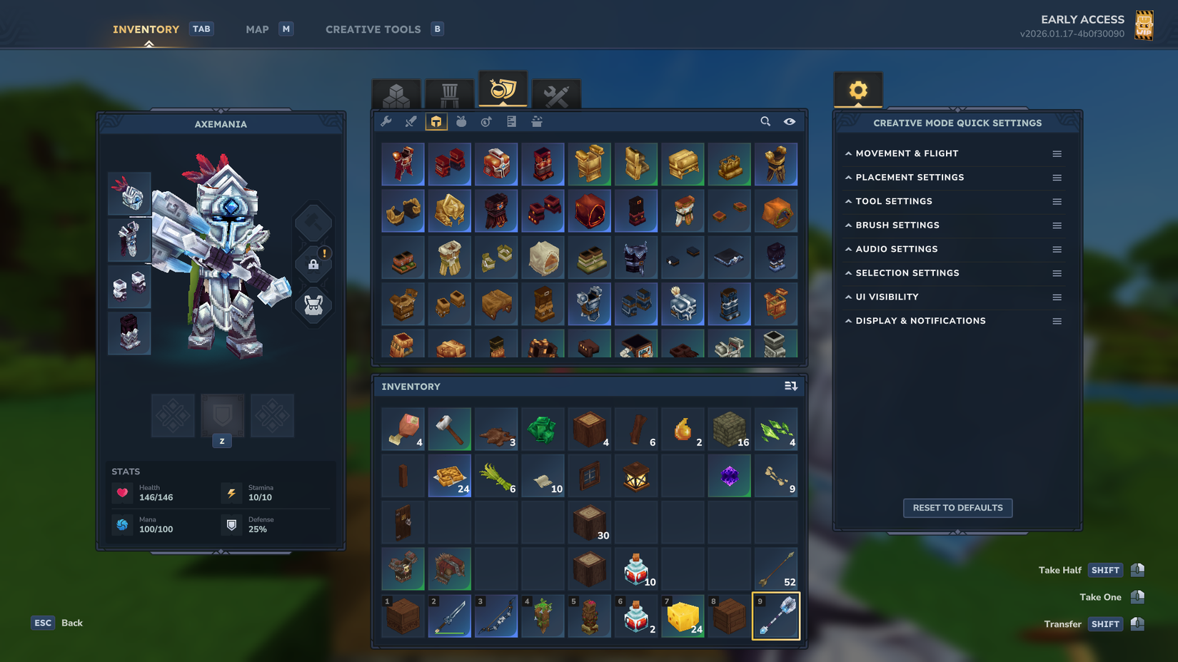 Hytale Creative Mode Menu