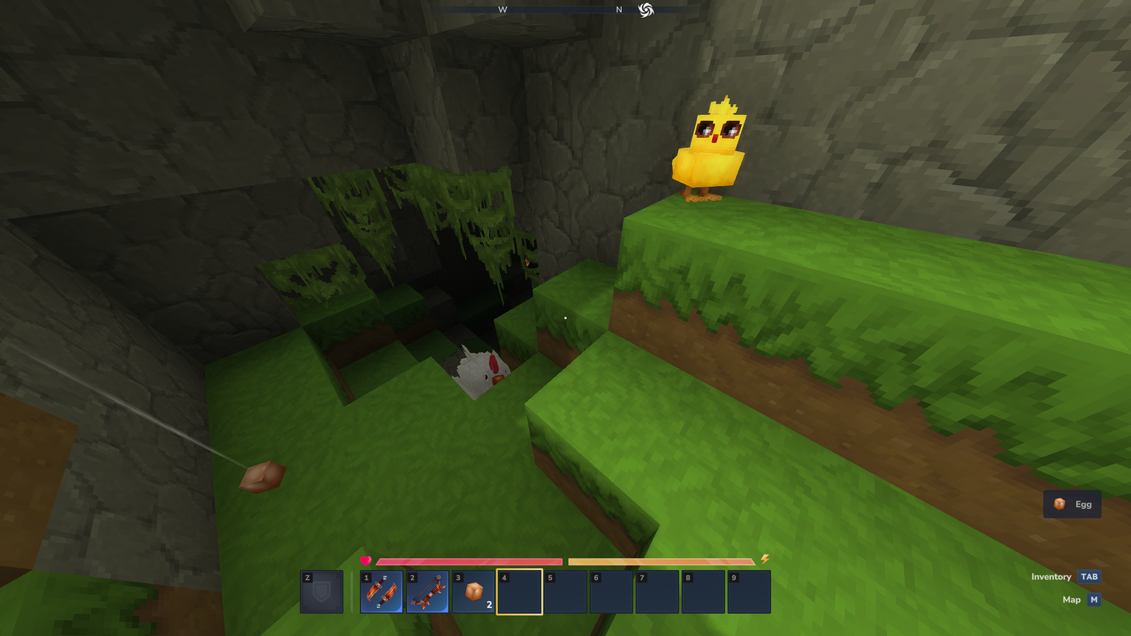 Hytale Chickens in cave entrance