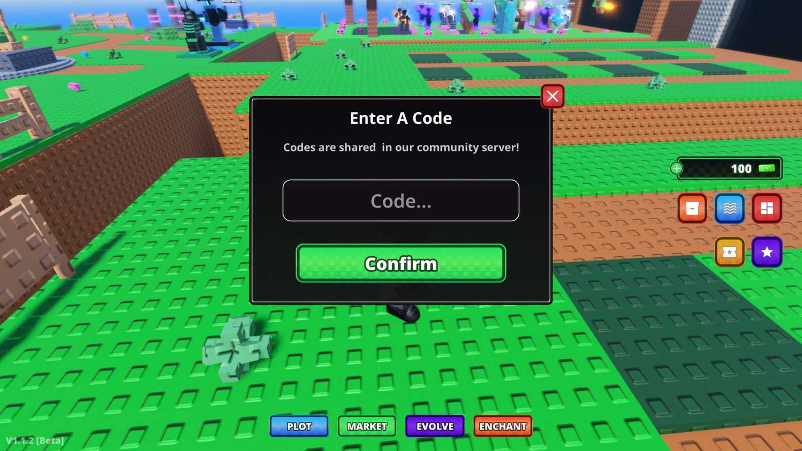 Idle Defense the codes tab