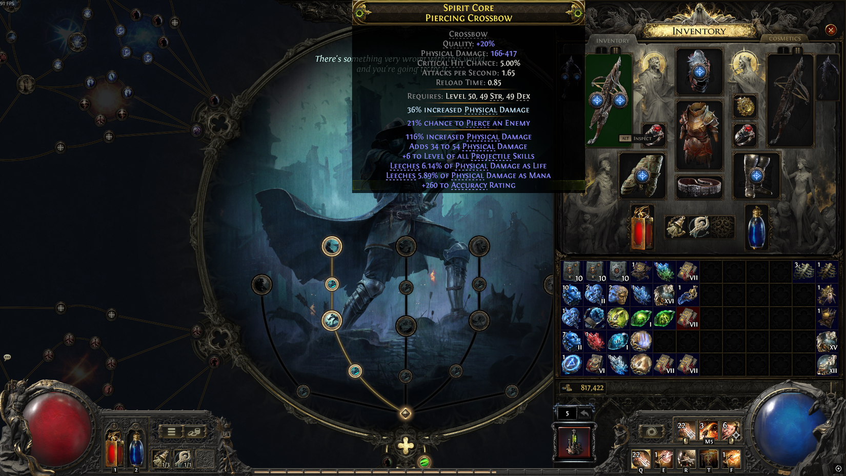 PoE2 Level 50 Crossbow stats