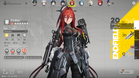 Arknights Endfield Ember Character Screen