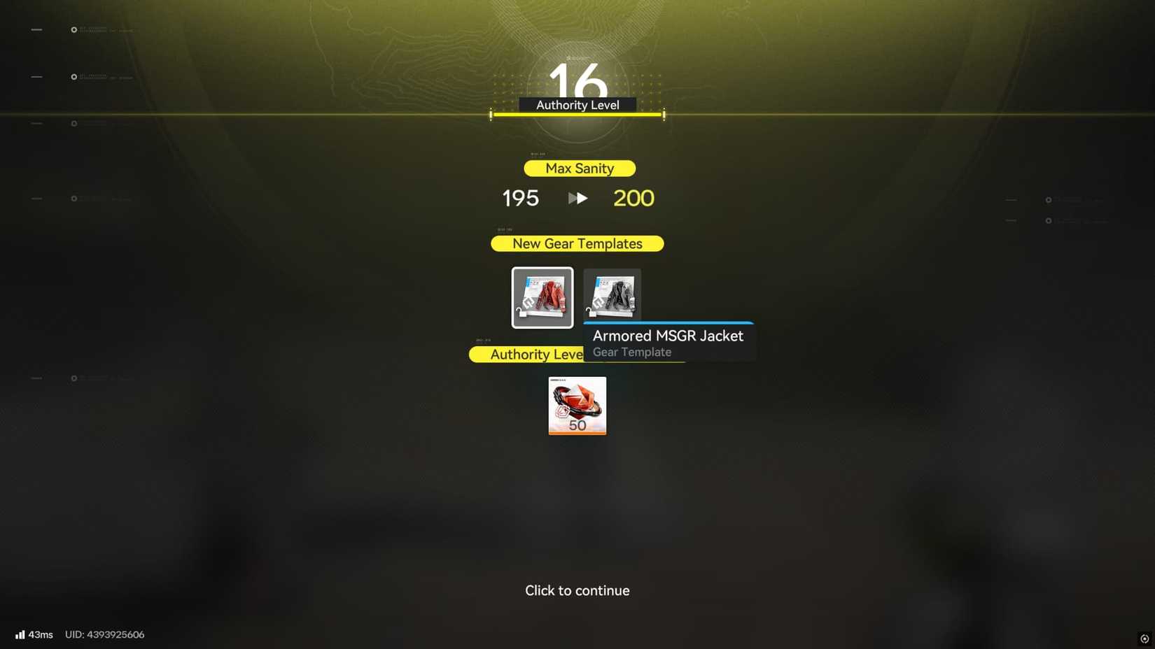 Arknights Endfield Authority Level Up