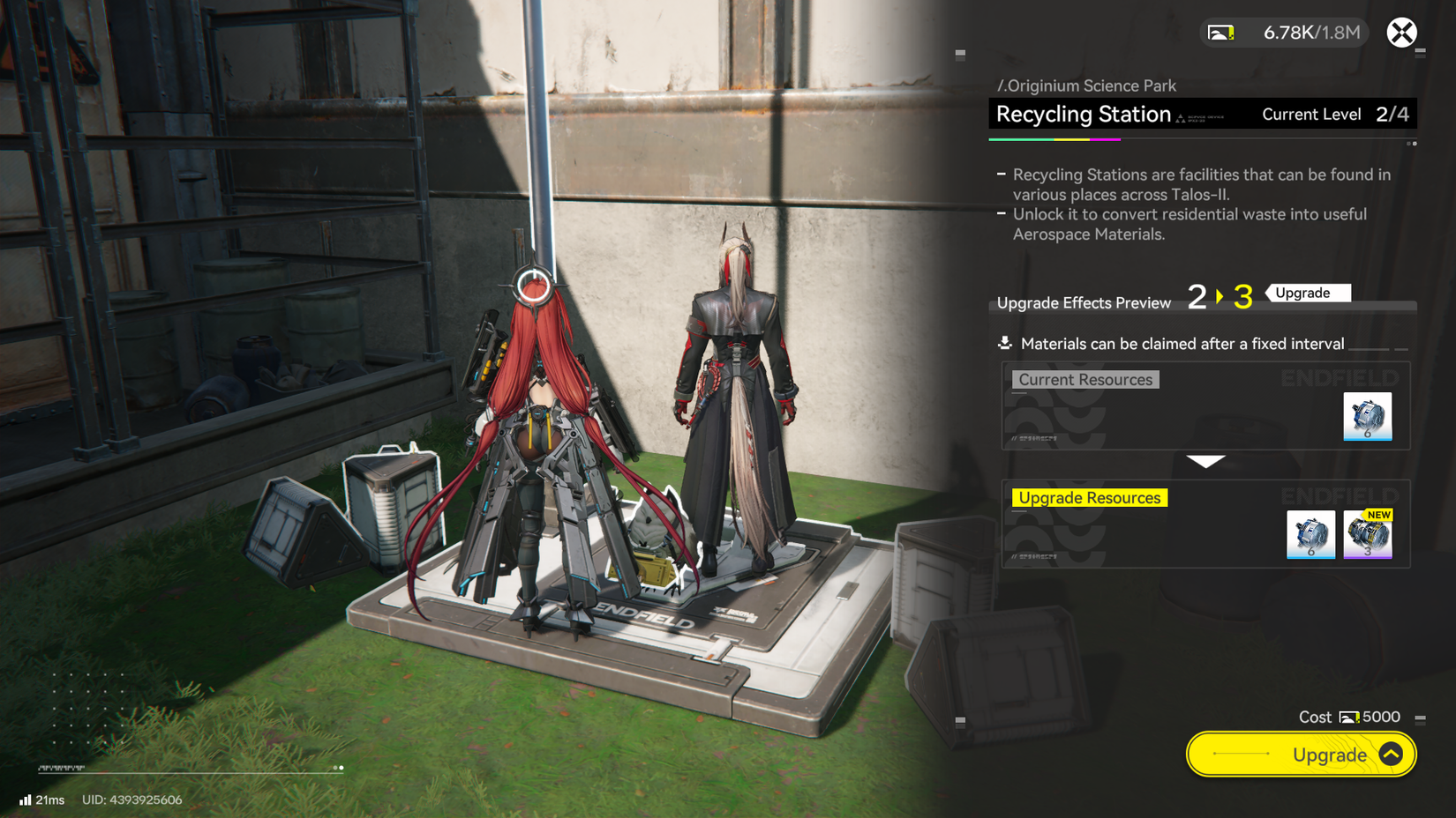 Upgrade of Arknights Endfield Recycling Station