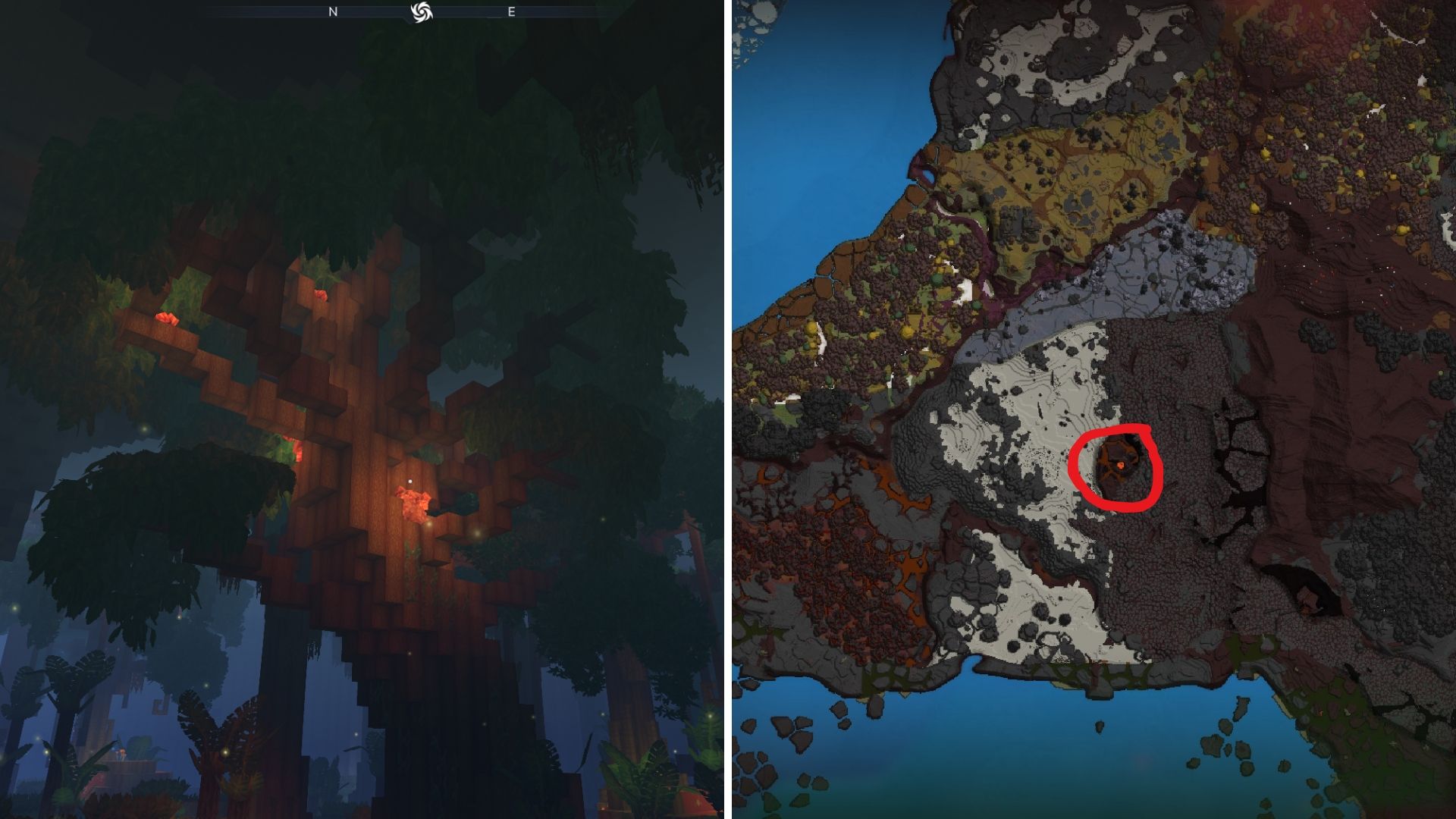 tronco de árbol de la selva hytale