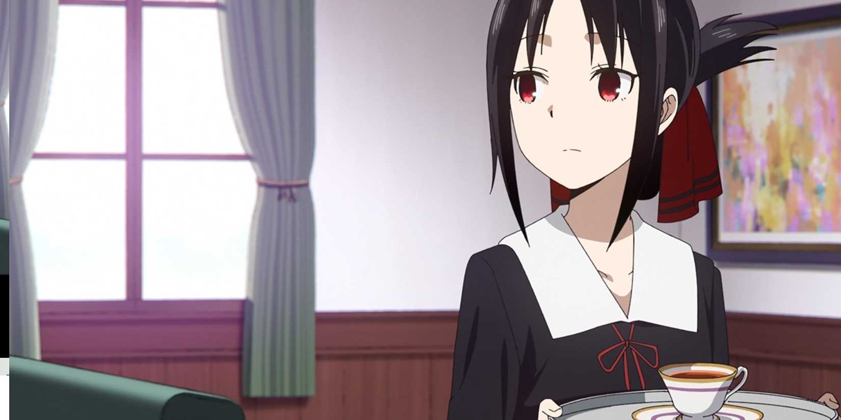 Kaguya Shinomiya with a tea tray.