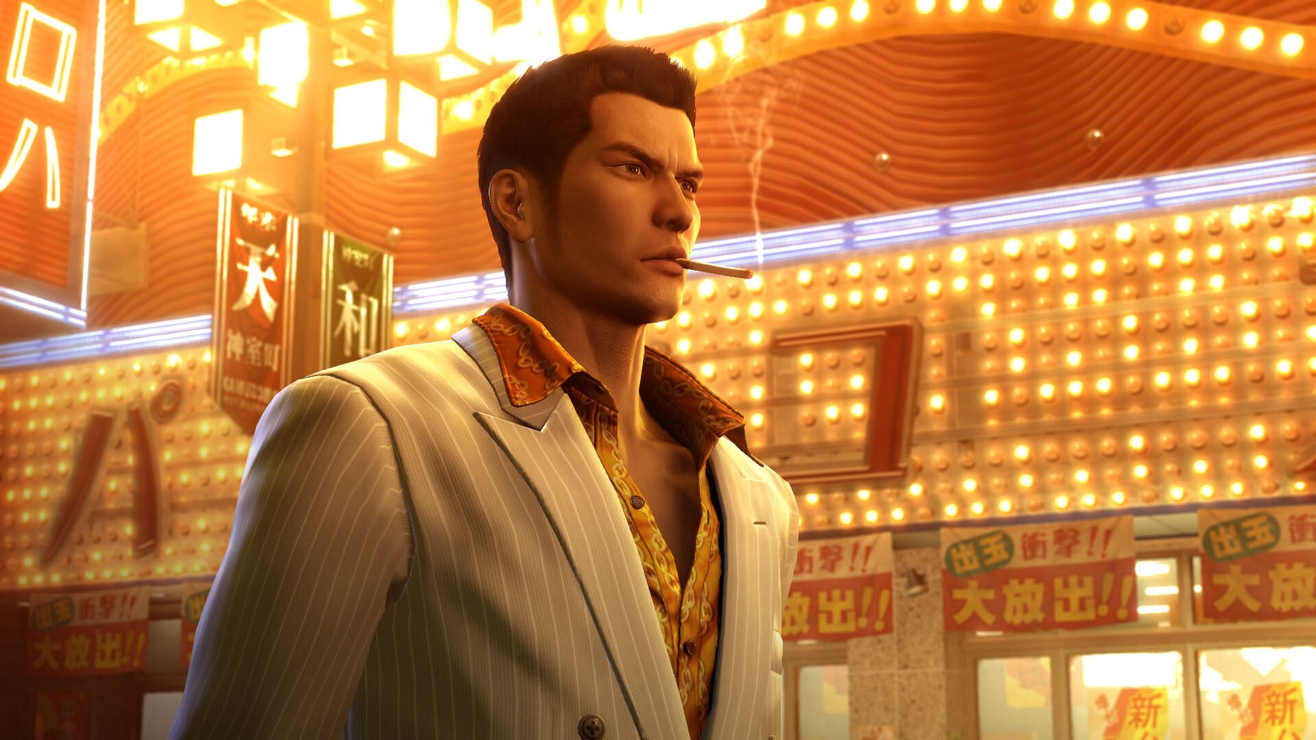 Kazuma smoking in Yakuza 0 (2015)