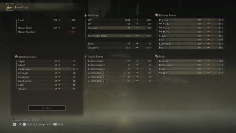 Leveling up in Elden Ring (2022)