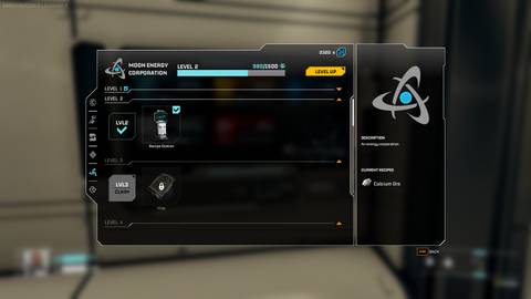 Leveling up Moon Energy Corp in Map unlocked in StarRupture