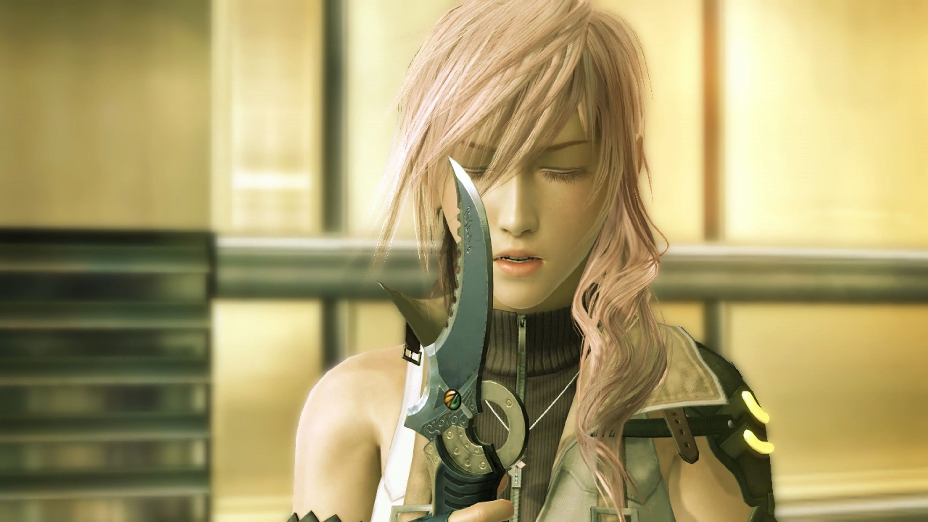 Lightning holding a dagger in Final Fantasy 13 (2010)