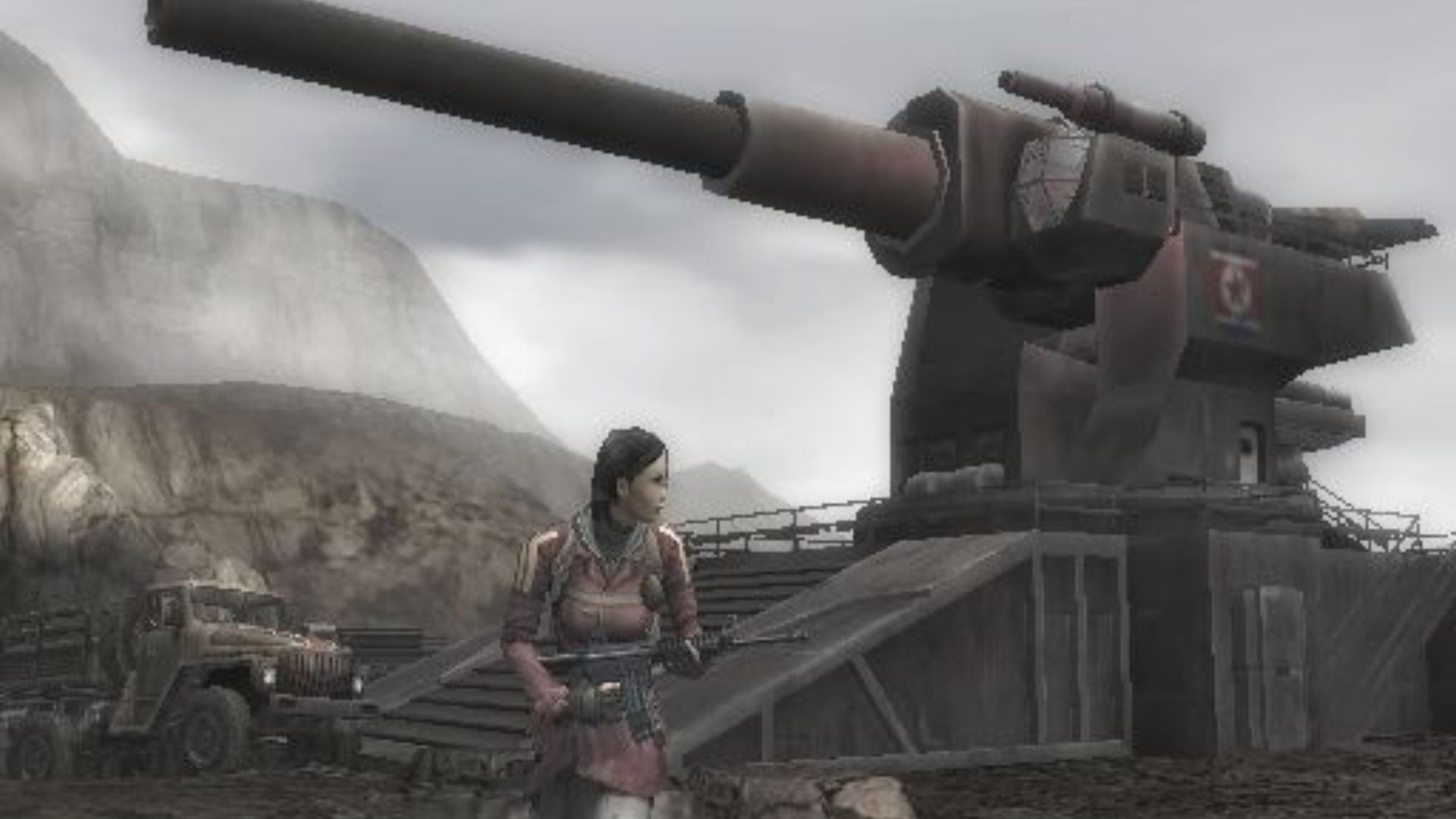Looking at a canon in Mercenaries Playground Of Destruction (2005)