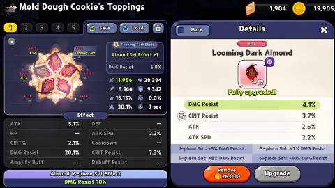 looming dark almond topping build for mold dough cookie in cookie run kingdom