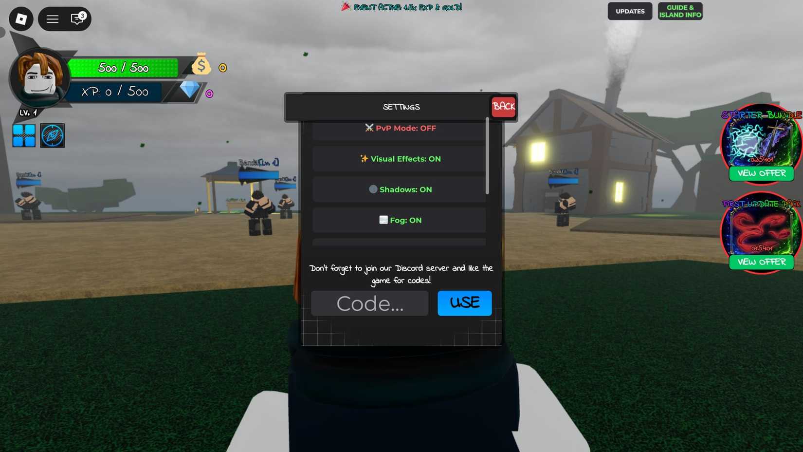 Lords Piece the codes tab