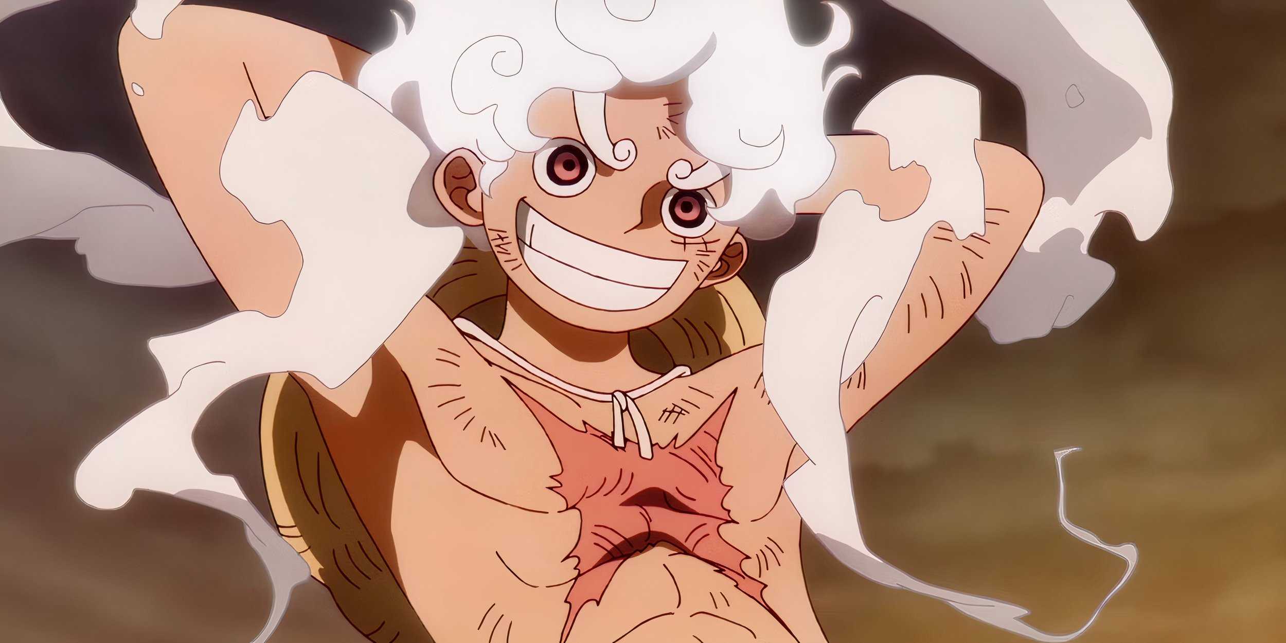 Luffy relaxes in Gear 5.