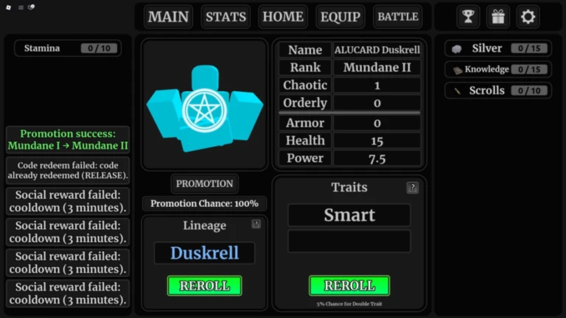 Magic & Divinity character