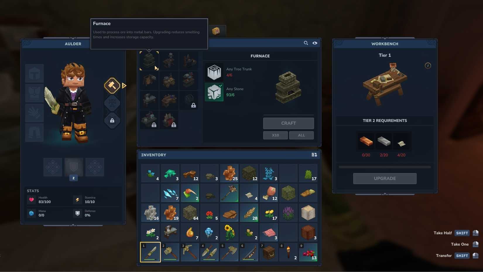 making a furnace in hytale