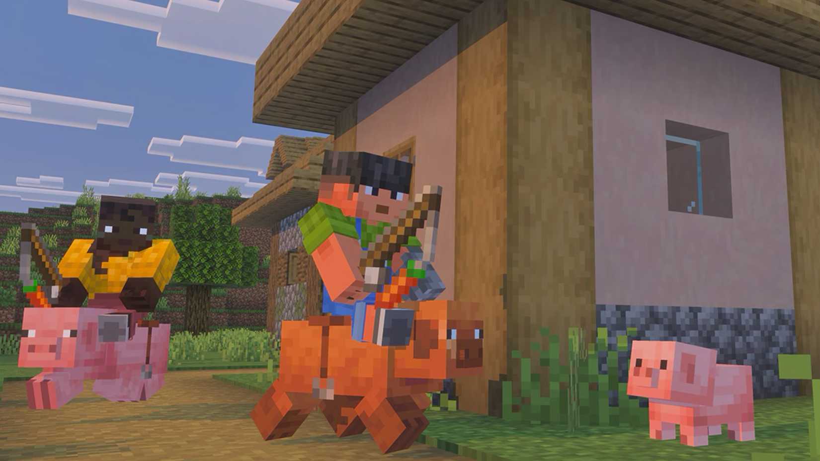 Minecraft new elf character riding horse