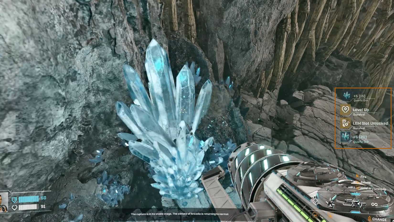Quartz ore mining in StarRupture