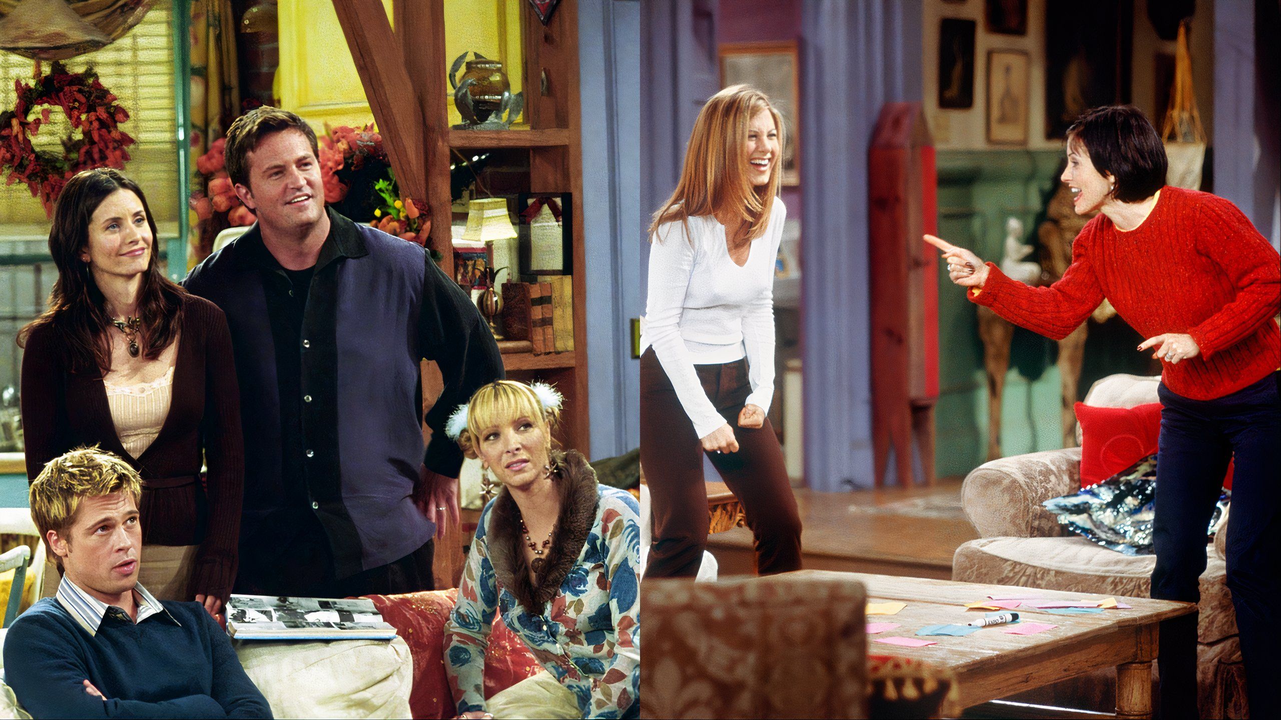 Split image of Friends TV Show.