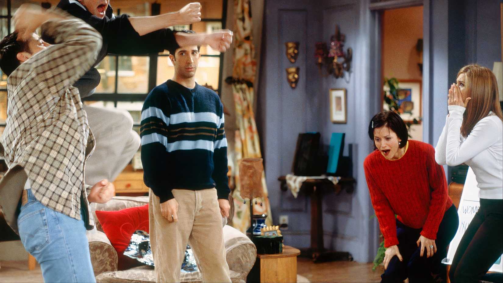 Joey Ross Monica and Rachel in Friends.