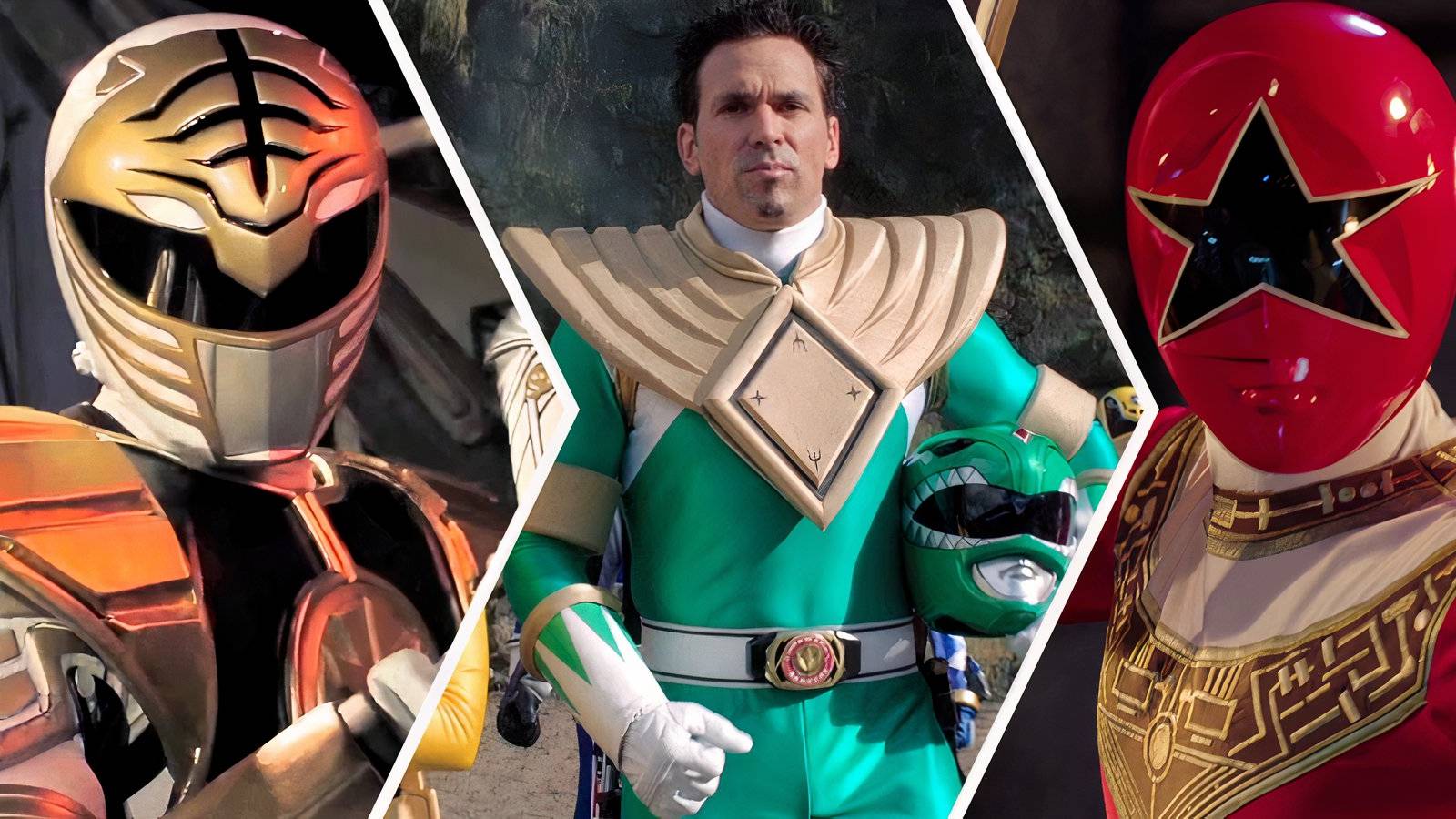 MMPR White Ranger, Tommy Oliver Green Ranger, and Red Zeo Ranger from the Power Rangers franchise