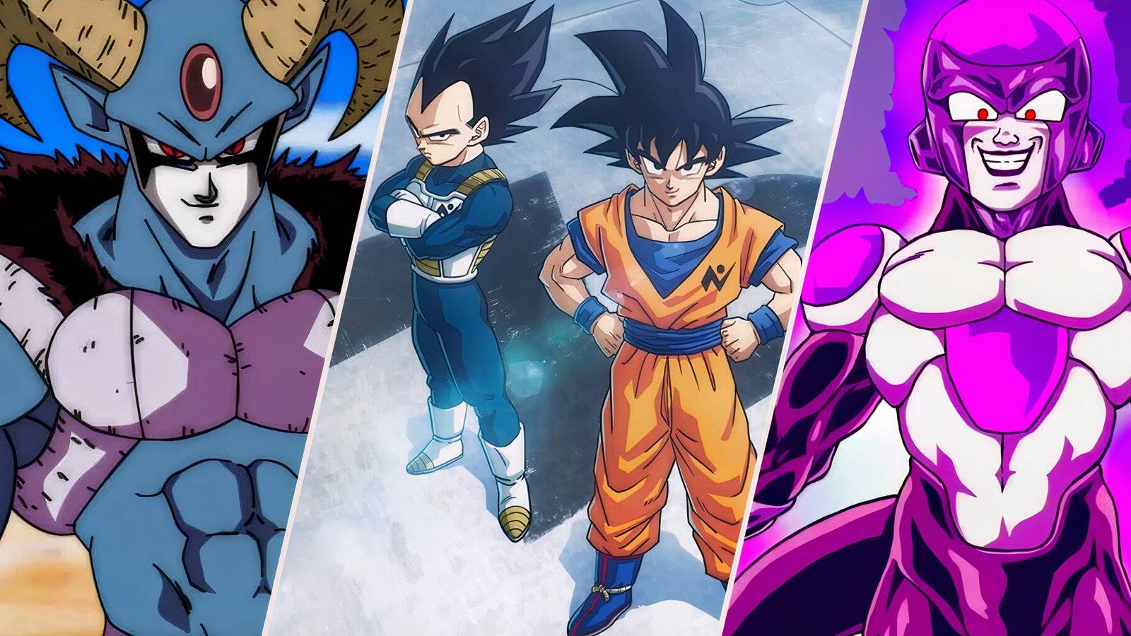 Moro, Vegeta, Goku, and Black Frieza in the Dragon Ball Super 2 Anime